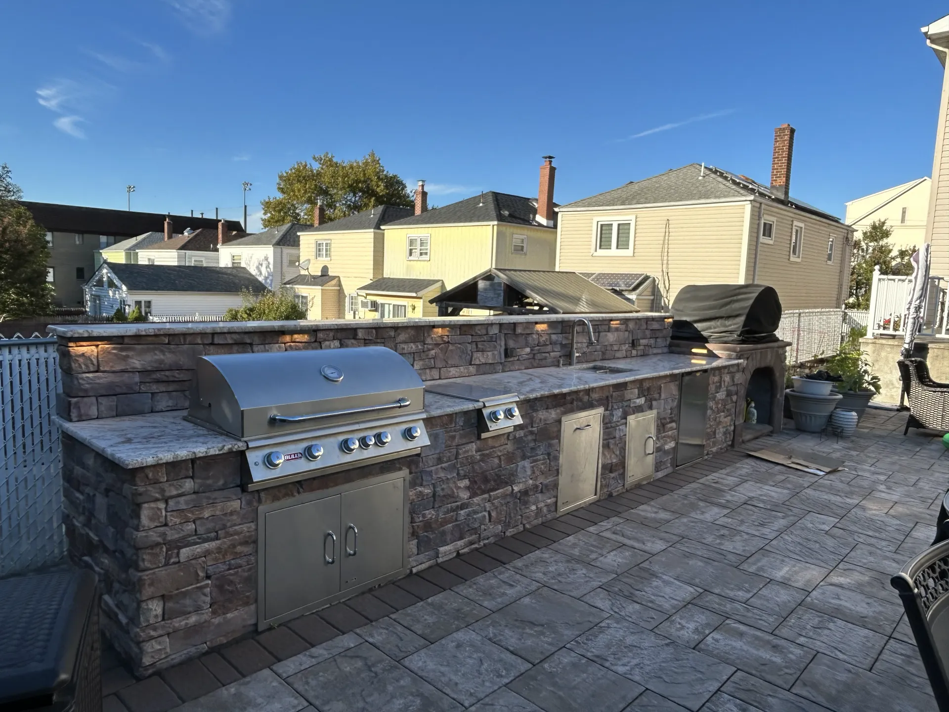 Stone Outdoor Kitchen & Grill Station
